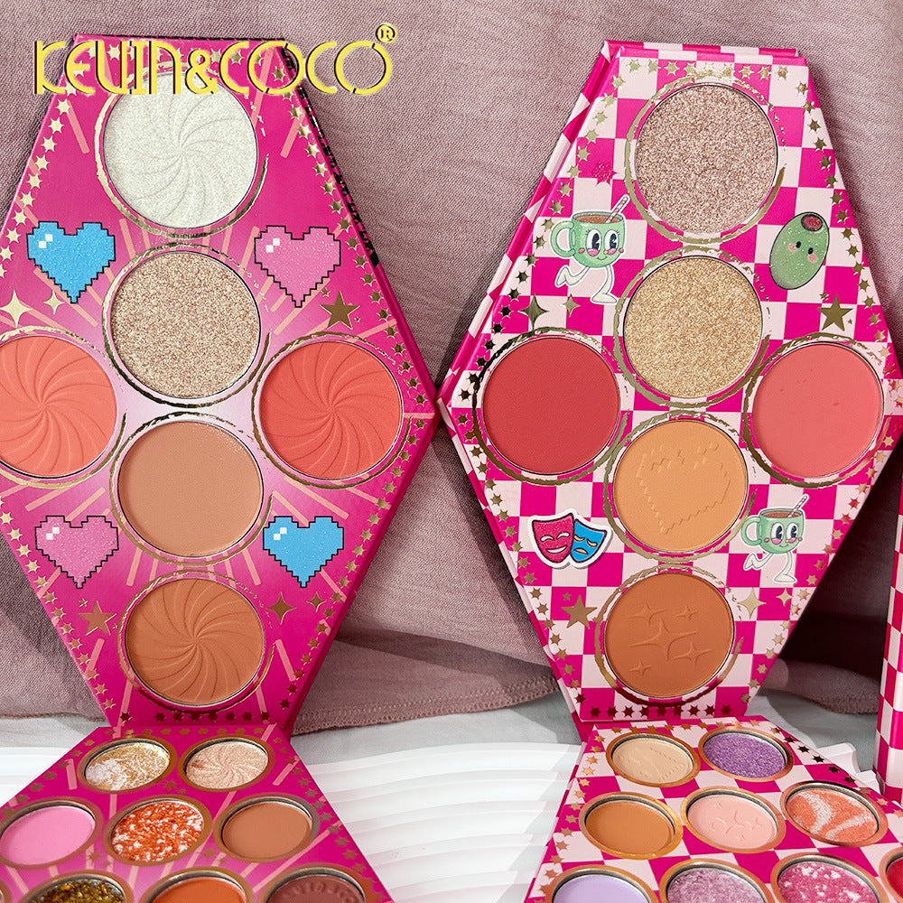 KEVIN & COCO 28-color eyeshadow disc, bead matte earth color, joint name, brightening highlight powder