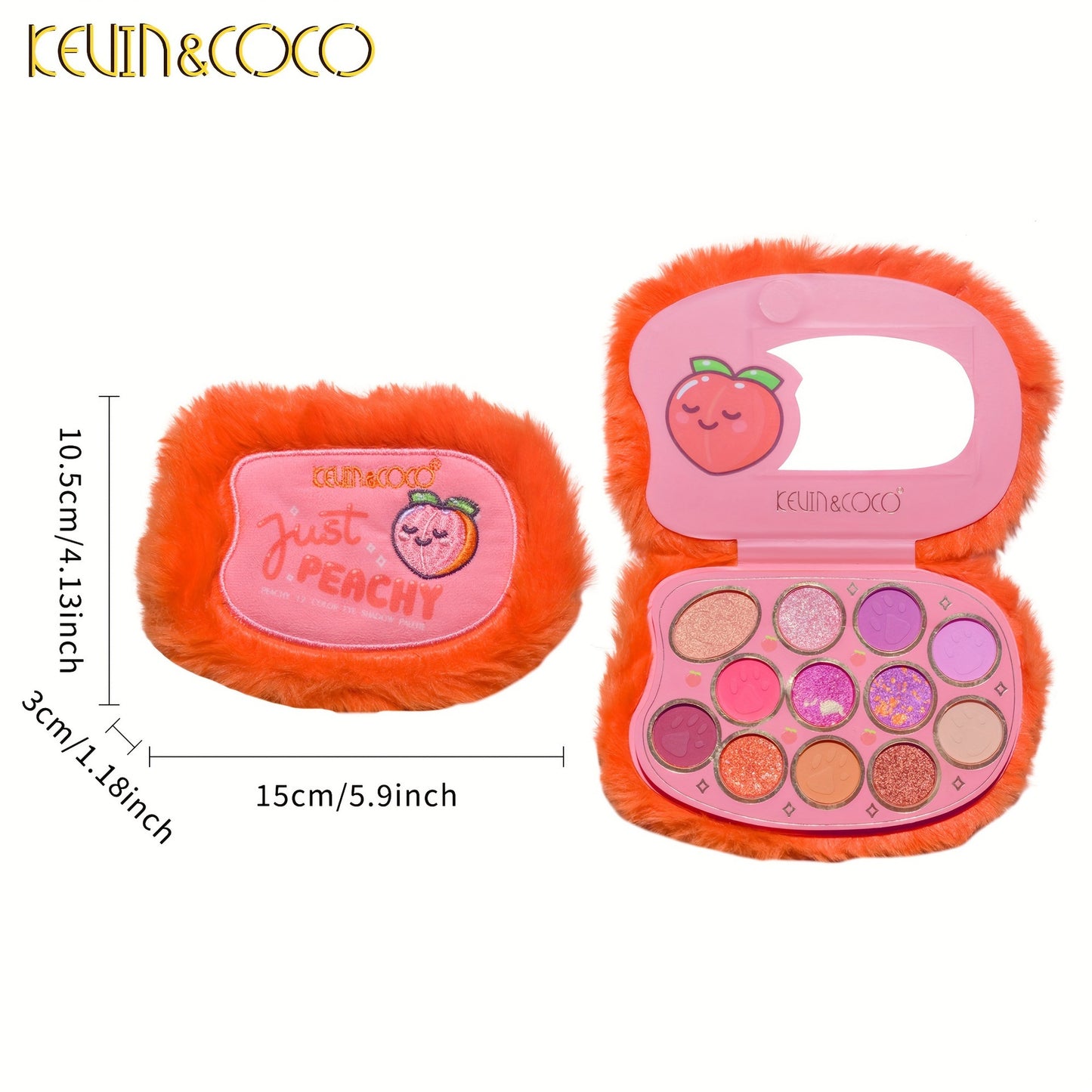 KEVIN & COCO 12-color water-tight peach eyeshadow, beaded matte, showing no flying powder