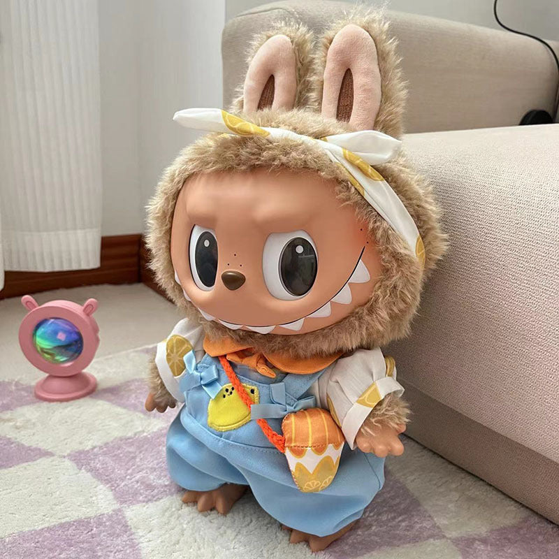 38Cm Labubu Vinyl Plush Doll Labubu Time to Chill Doll Dinosaur onesie