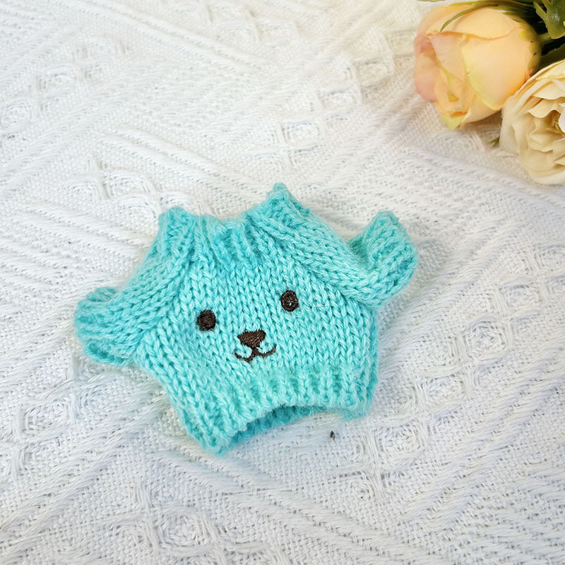 17Cm blind box rabub sweater pants macaron labubu pendant doll knitted sweater new year sweater cute
