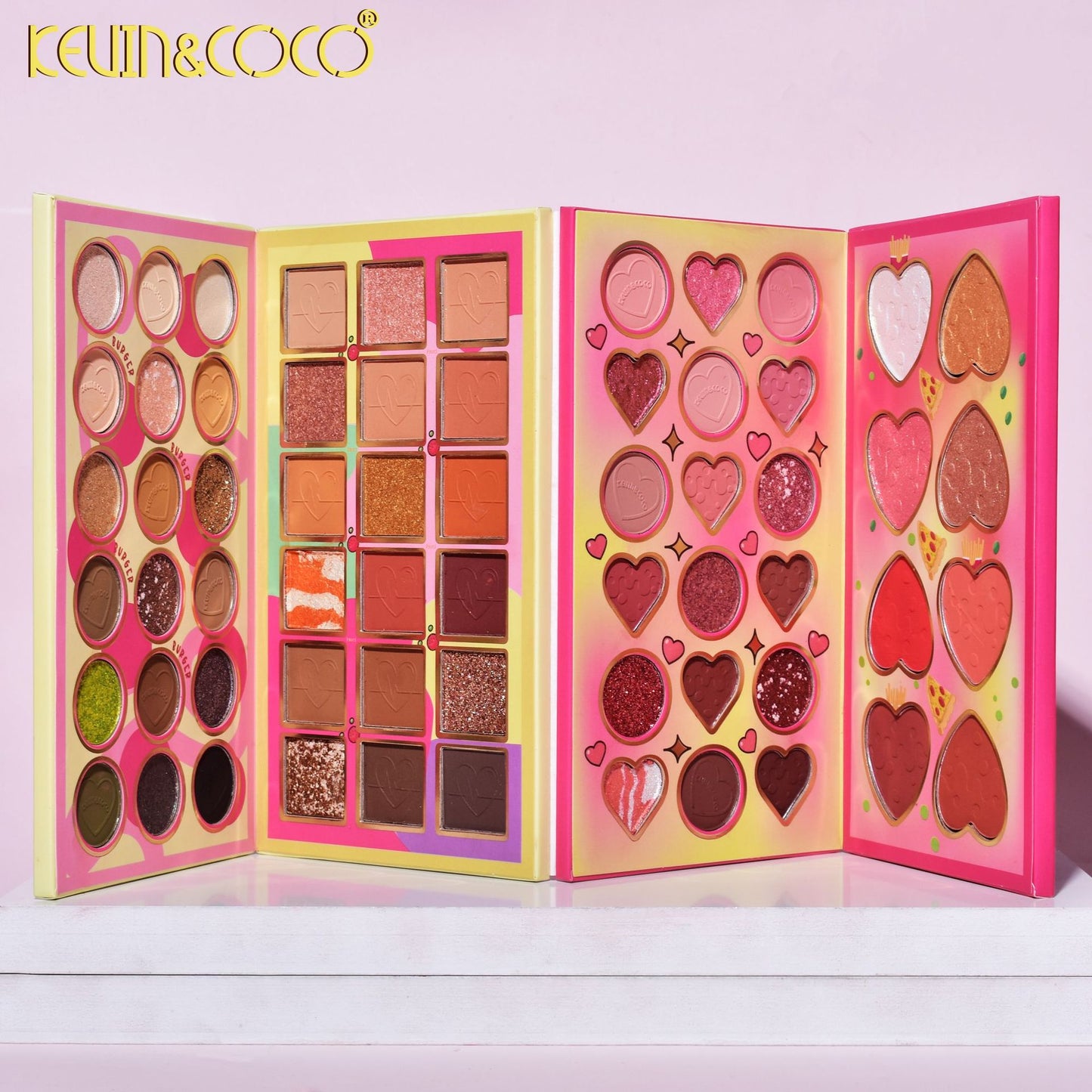 KEVIN & COCO 62-color cute cookie cheese fries, eyeshadow beads matte four-fold eyes