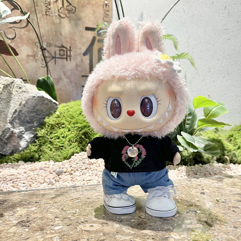 38Cm Labubu Vinyl Plush Doll Clothes Labubu Time to Chill Doll Clothes