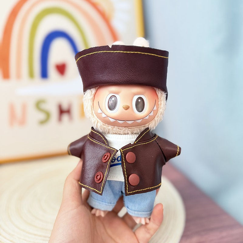 The first, second and third generation keychain Labubu clothes pendant Labubu baby clothes trendy sweater overalls set is cute.
