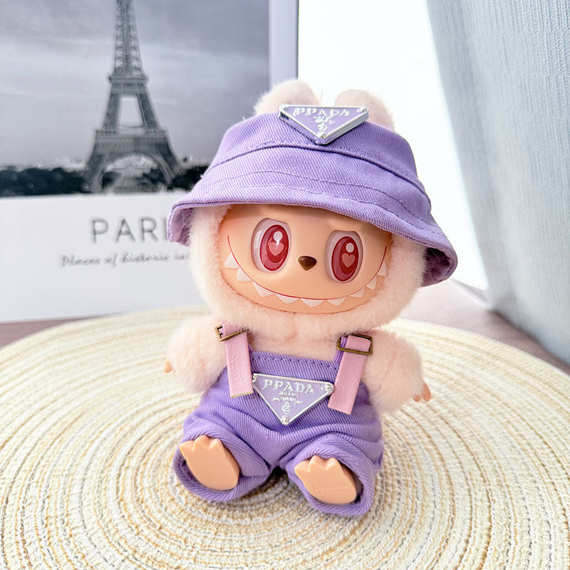 The first, second and third generation Labubu clothes pendant Labubu sitting baby clothes NY overalls sports suit is trendy and cute