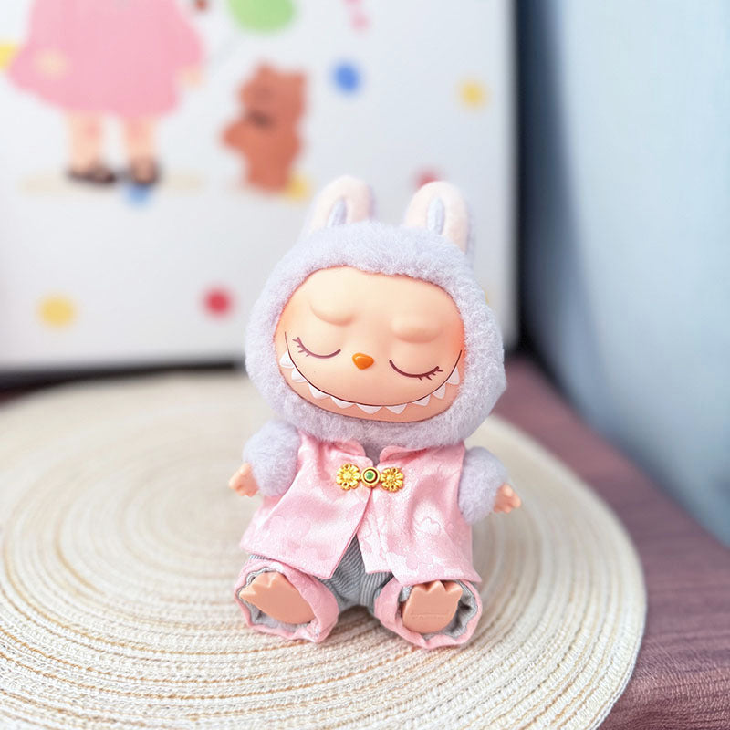 The first, second and third generation keychain Labubu clothes pendant Labubu baby clothes are elegant Chinese style suits, cute fairy.