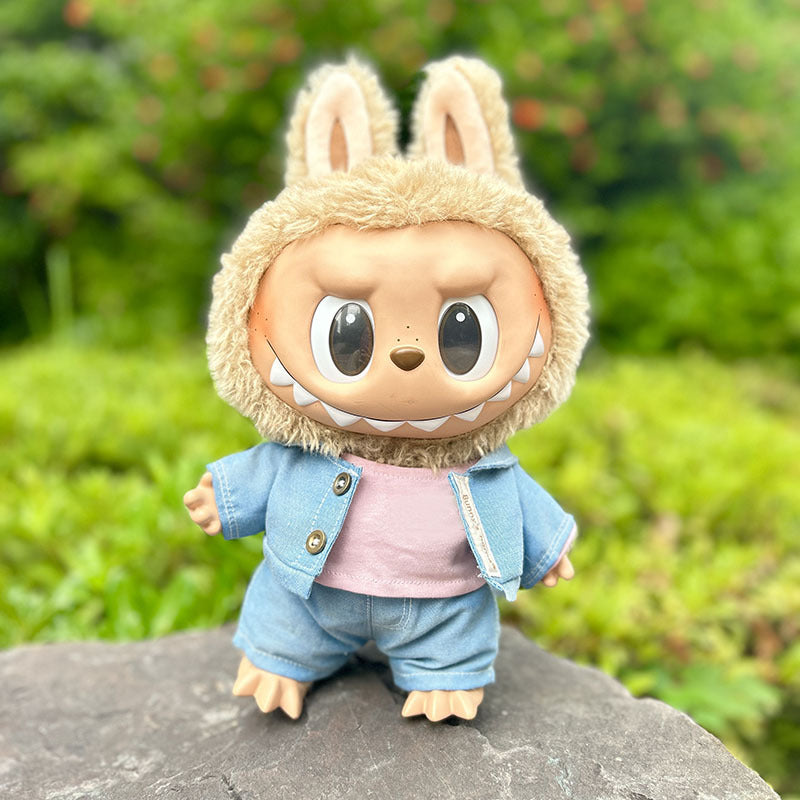 38Cm Labubu vinyl plush doll clothes for Labubu doll clothes summer pipa clothes set cute