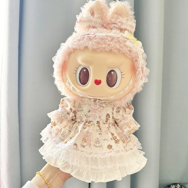 38Cm Labubu plush doll dress for Labubu doll dress MOKOKO sweetheart Lolita dress