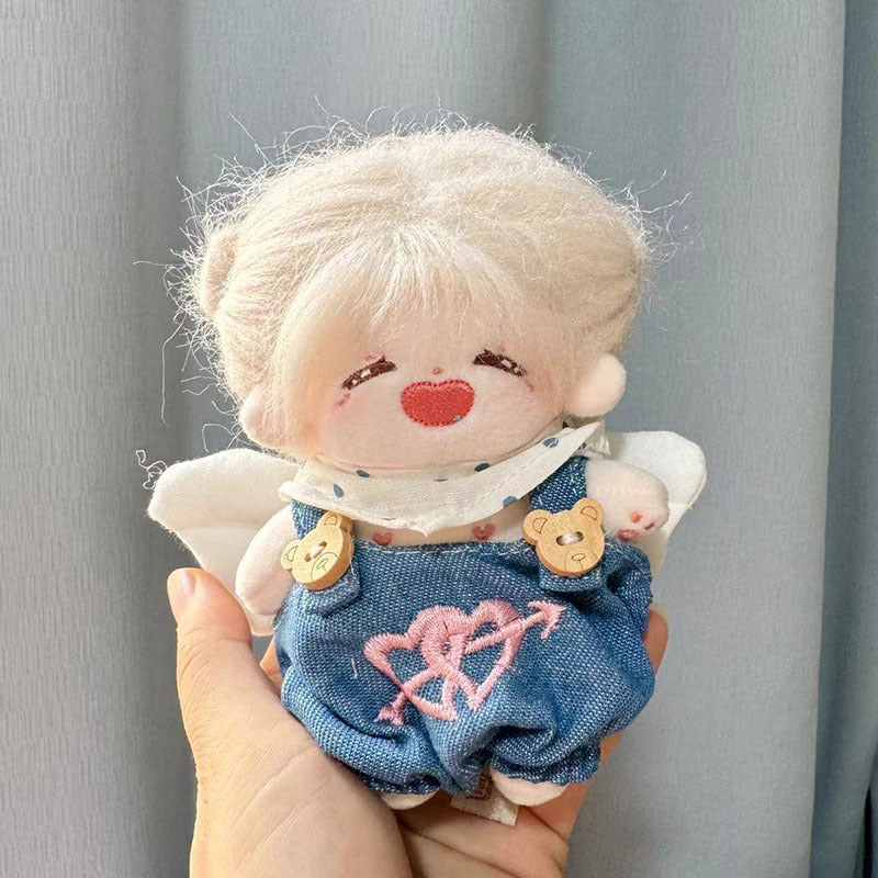 17Cm rabub wearing pendant labubu keychain baby clothes 10cm cotton doll clothes angel cupid clothes