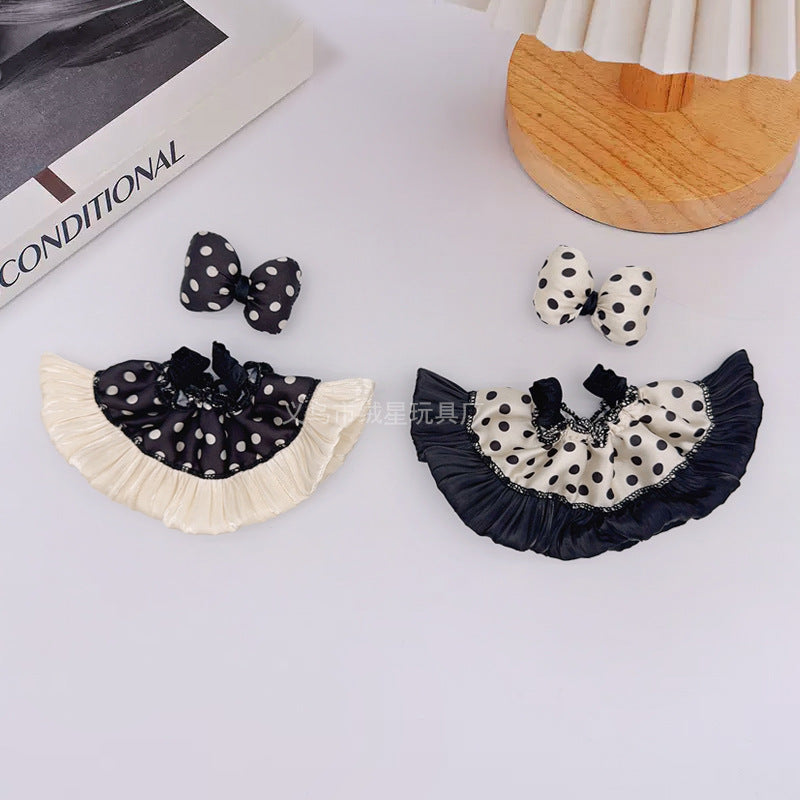 New labubu baby clothes set creative wear rabub clothes skirt bow two-piece set doll accessories