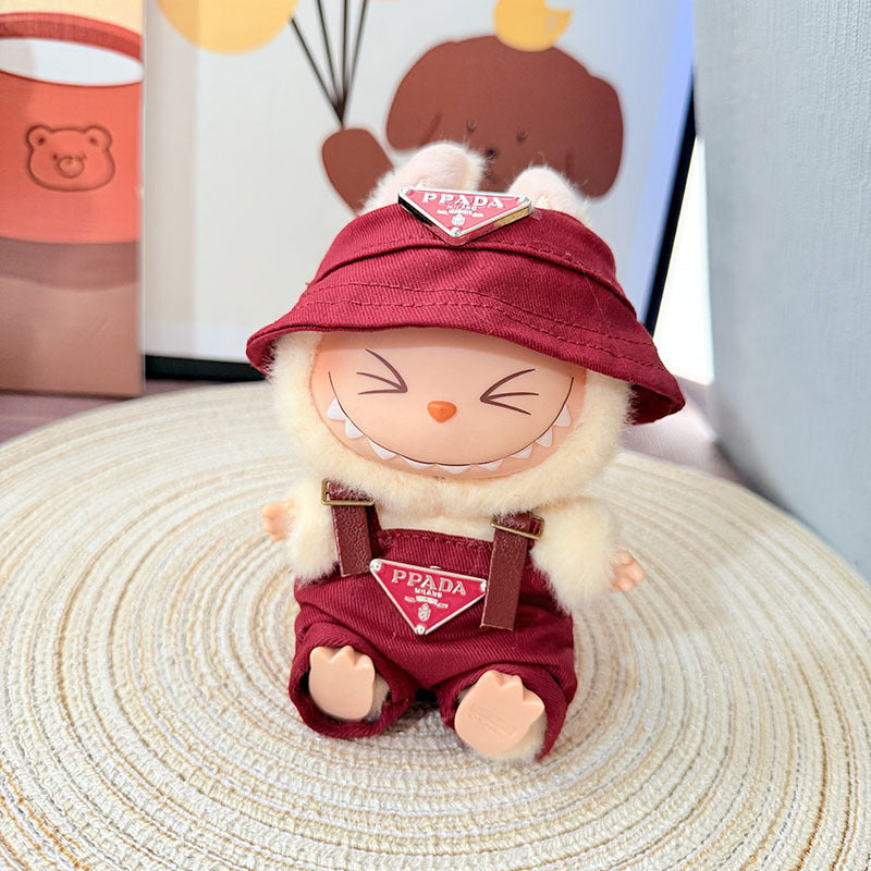 The first, second and third generation Labubu clothes pendant Labubu sitting baby clothes NY overalls sports suit is trendy and cute