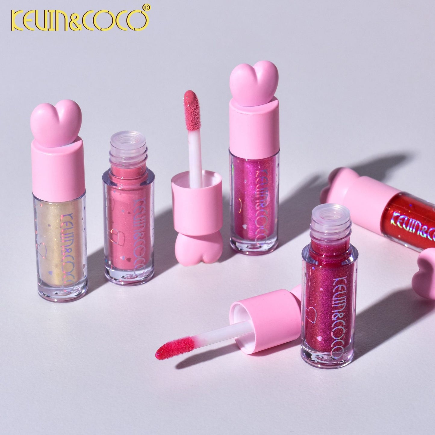 KEVIN & COCO Valentine's Day series bright lip gloss 28 pcs lipstick moisturizing, non-drying
