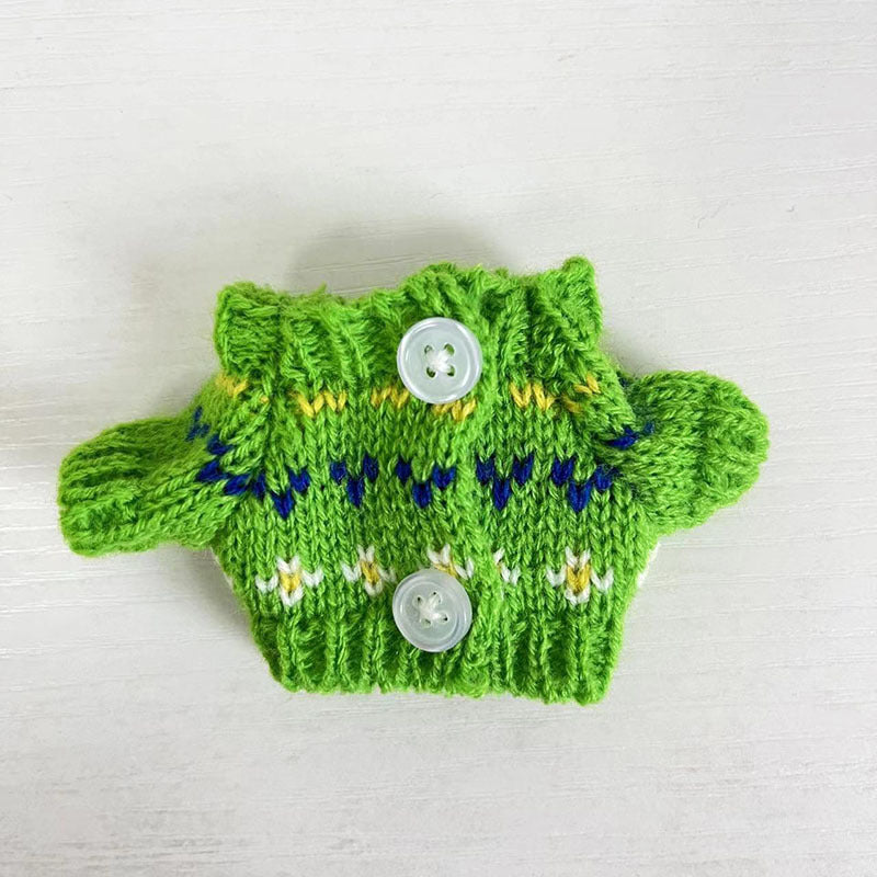 17Cm blind box rabub sweater pants macaron labubu pendant doll knitted sweater new year sweater cute