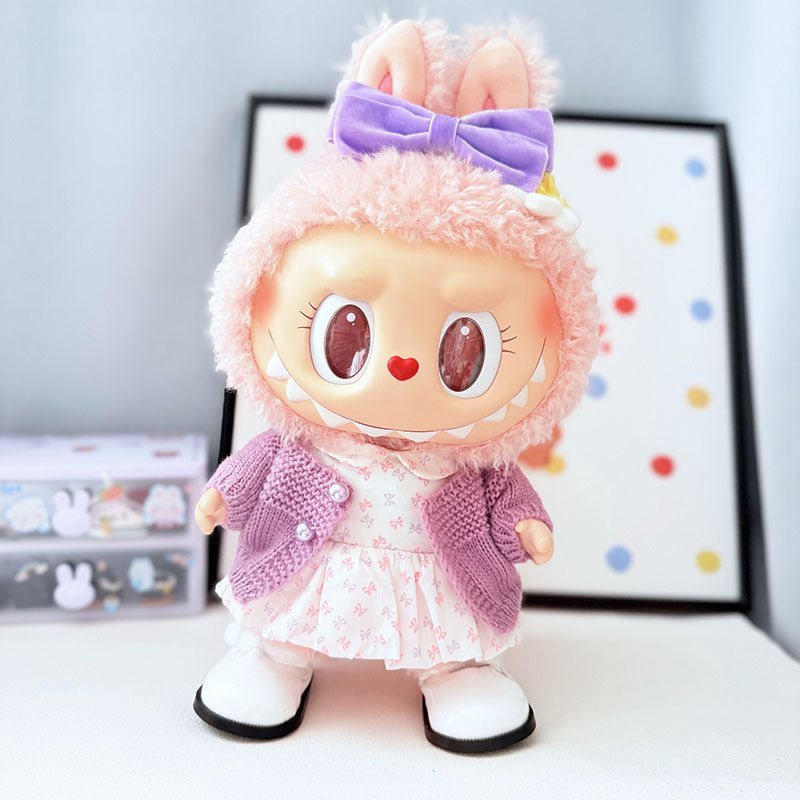 38Cm Labubu plush doll dress for Labubu doll dress MOKOKO sweet heart dress