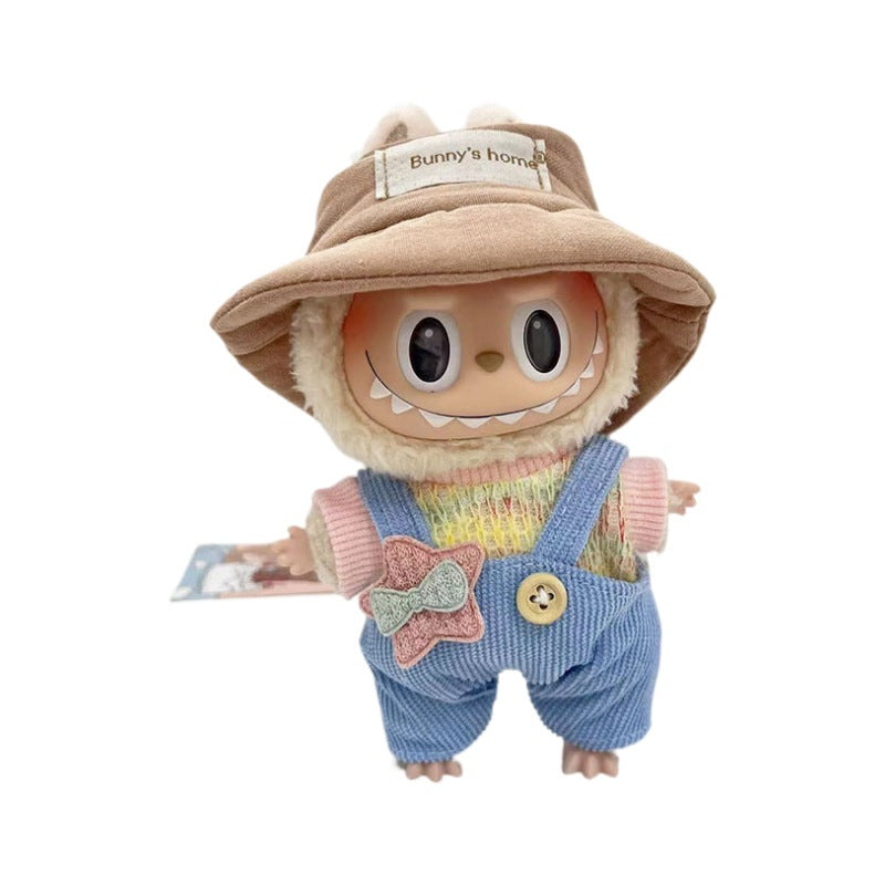 17Cm blind box Rab cloth for the star light blue overalls set carrot overalls two-piece set pendant clothes