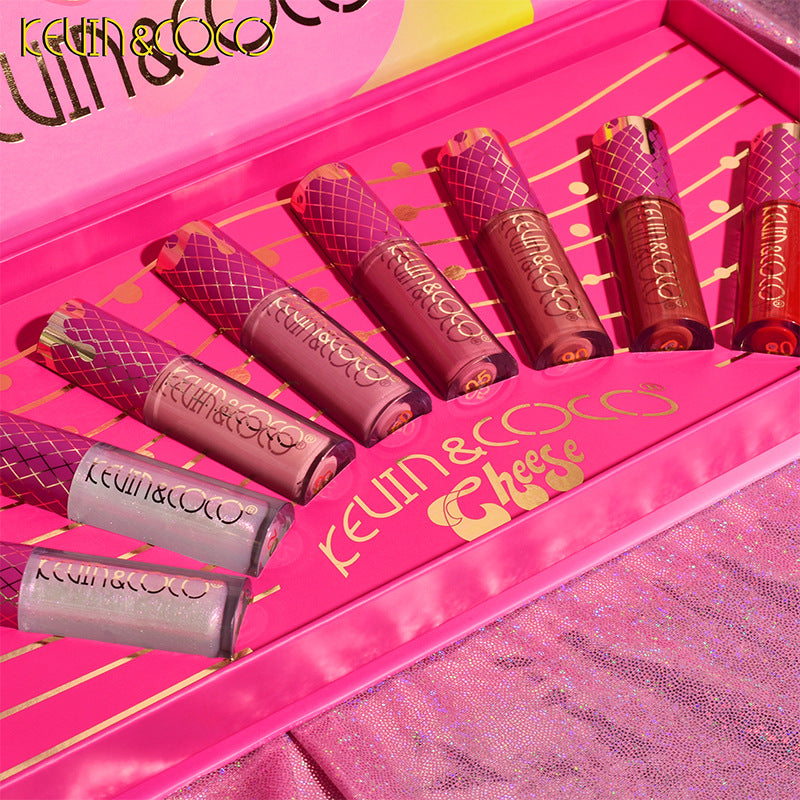KEVIN & COCO 8-color velvet matte lip gloss lipstick cartoon cute wind girl heart