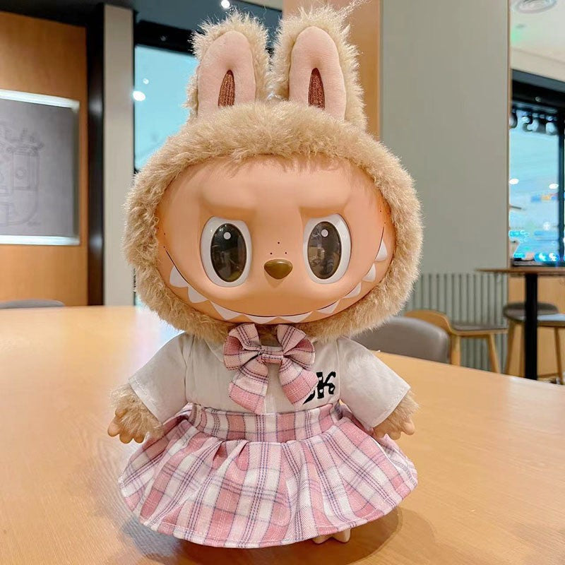 38Cm Labubu vinyl plush doll clothes for Labubu doll clothes Snow White dress JK suit
