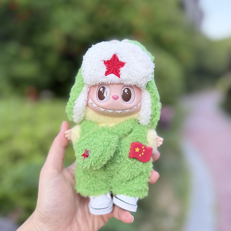 The first, second and third generation keychain Labubu clothes pendant Labubu baby clothes satchel small Lei Feng suit is cute and cute