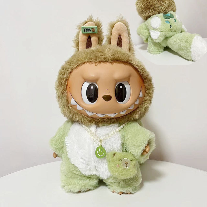 38Cm Labubu Vinyl Plush Doll Labubu Time to Chill Doll Dinosaur onesie