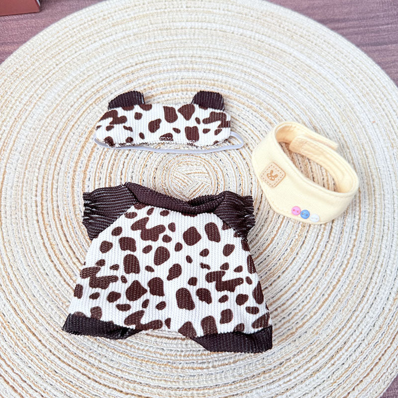 17Cm Labubuva clothes LABUBU blind box sitting party one two three generations cocoa ranch suit cute cute