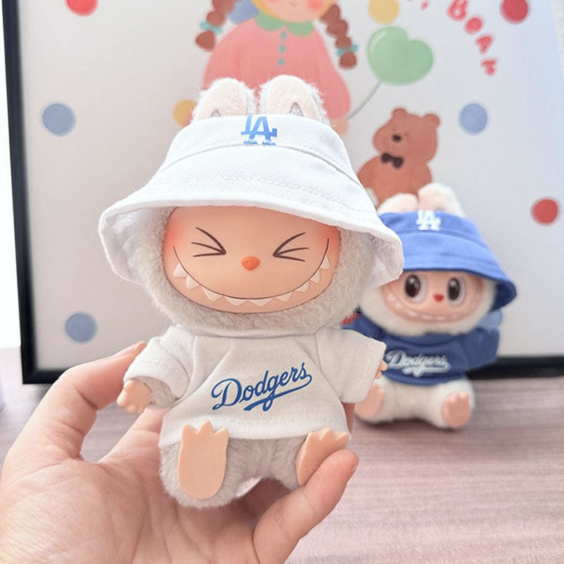 The first, second and third generation Labubu clothes pendant Labubu sitting baby clothes LA baseball sports suit is trendy and cute