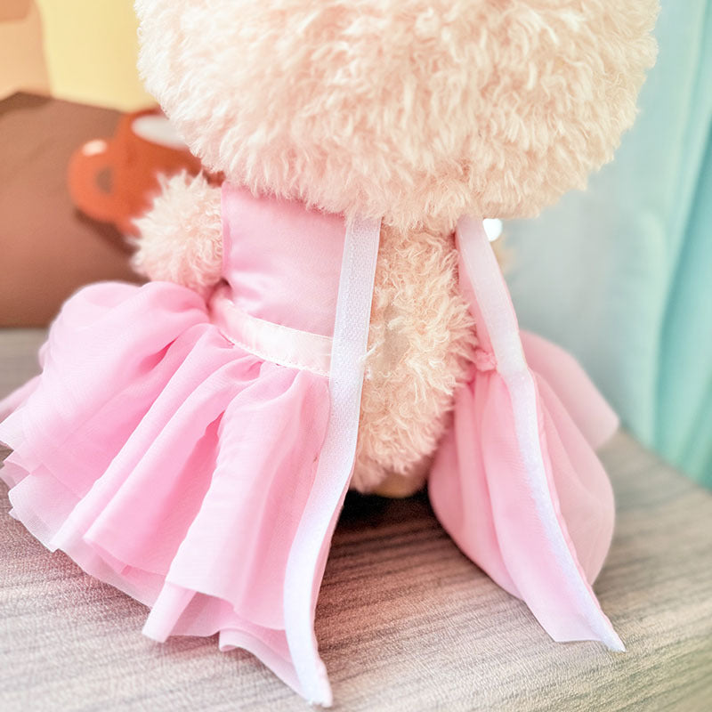 38Cm Labubu plush doll dress for Labubu doll clothes MOKOKO pink ballet dress set