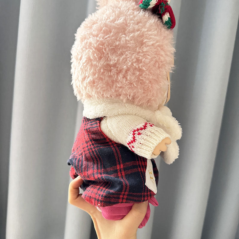 38Cm Labubu plush doll clothes for Labubu doll MOKOKO sweetheart snowman scarf New Year's wear