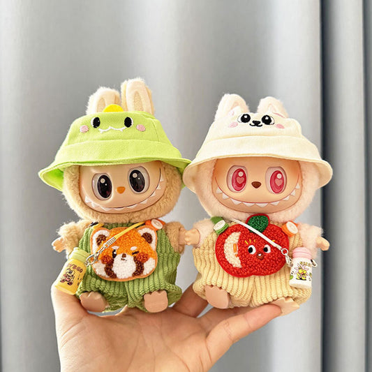 [Clothes only] First and second generation keychain Labubu clothes pendant Labubu pit strip fruit animal overalls cute