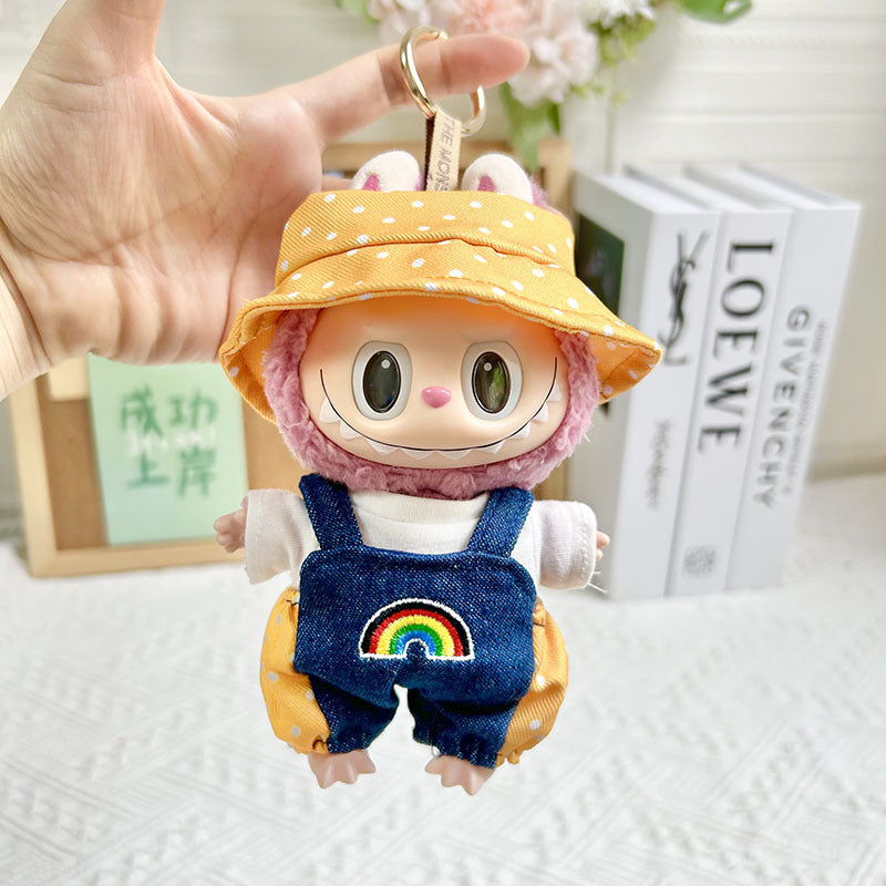 [Clothes only] 17cm pendant rabub clothes purple lavender couple suit labubu doll clothes cute