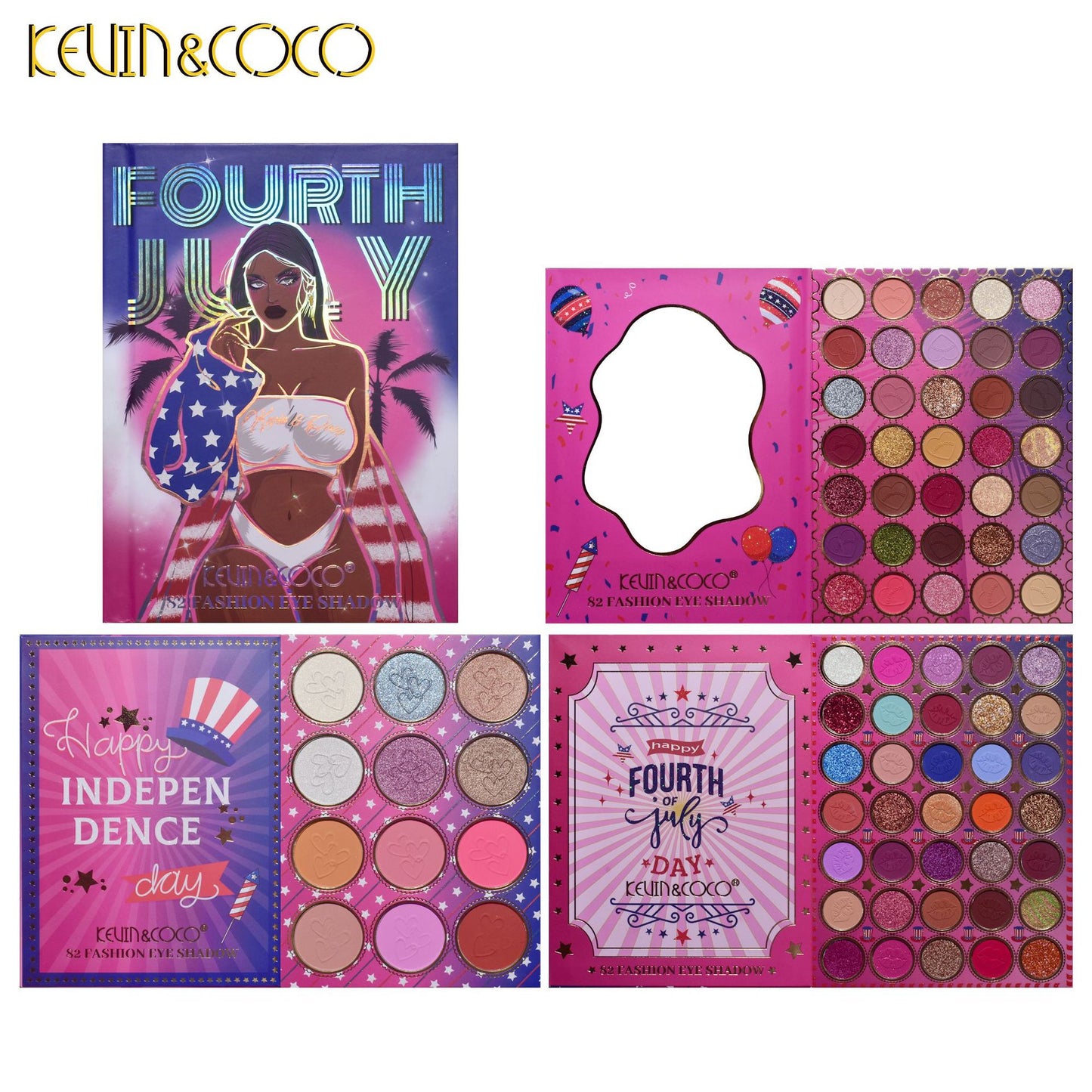 KEVIN & COCO82 color eyeshadow disc, three-layer book, bead matte earth color, blush highlight multi-purpose disc