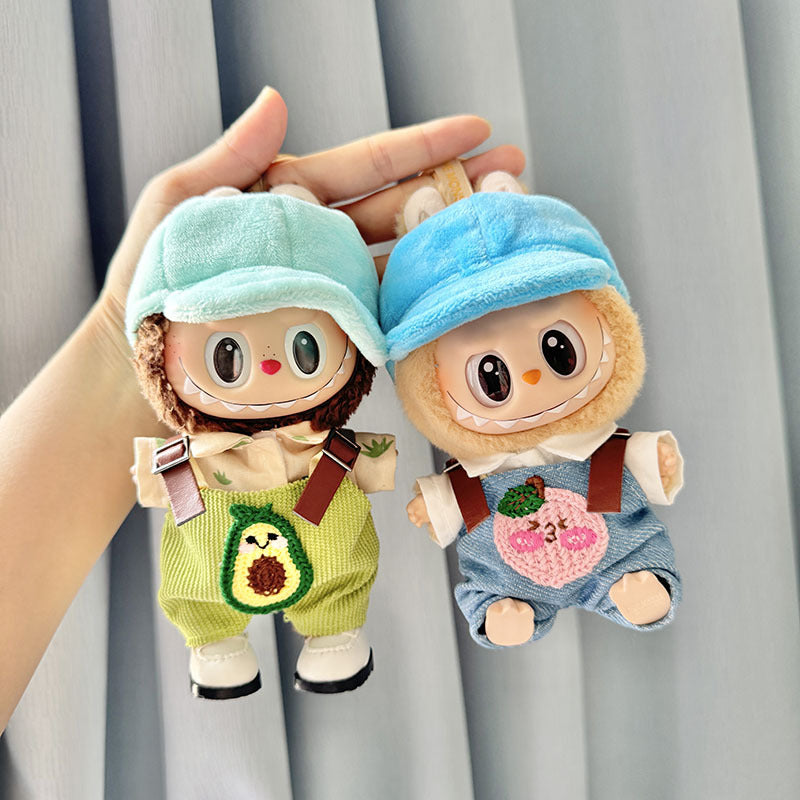[Clothes only] First and second generation keychain Labubu clothes pendant Labubu sitting party avocado overalls