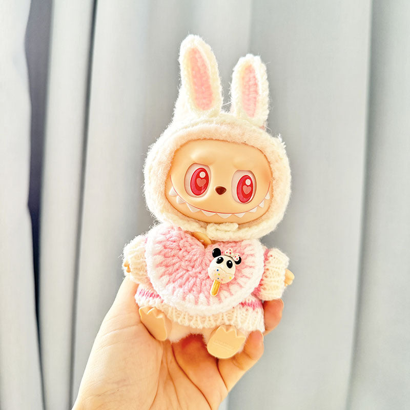 [Clothes only] One, two and three generations of keychains Labubu clothes pendant Labubu sweater headband Japanese three-piece set Moe