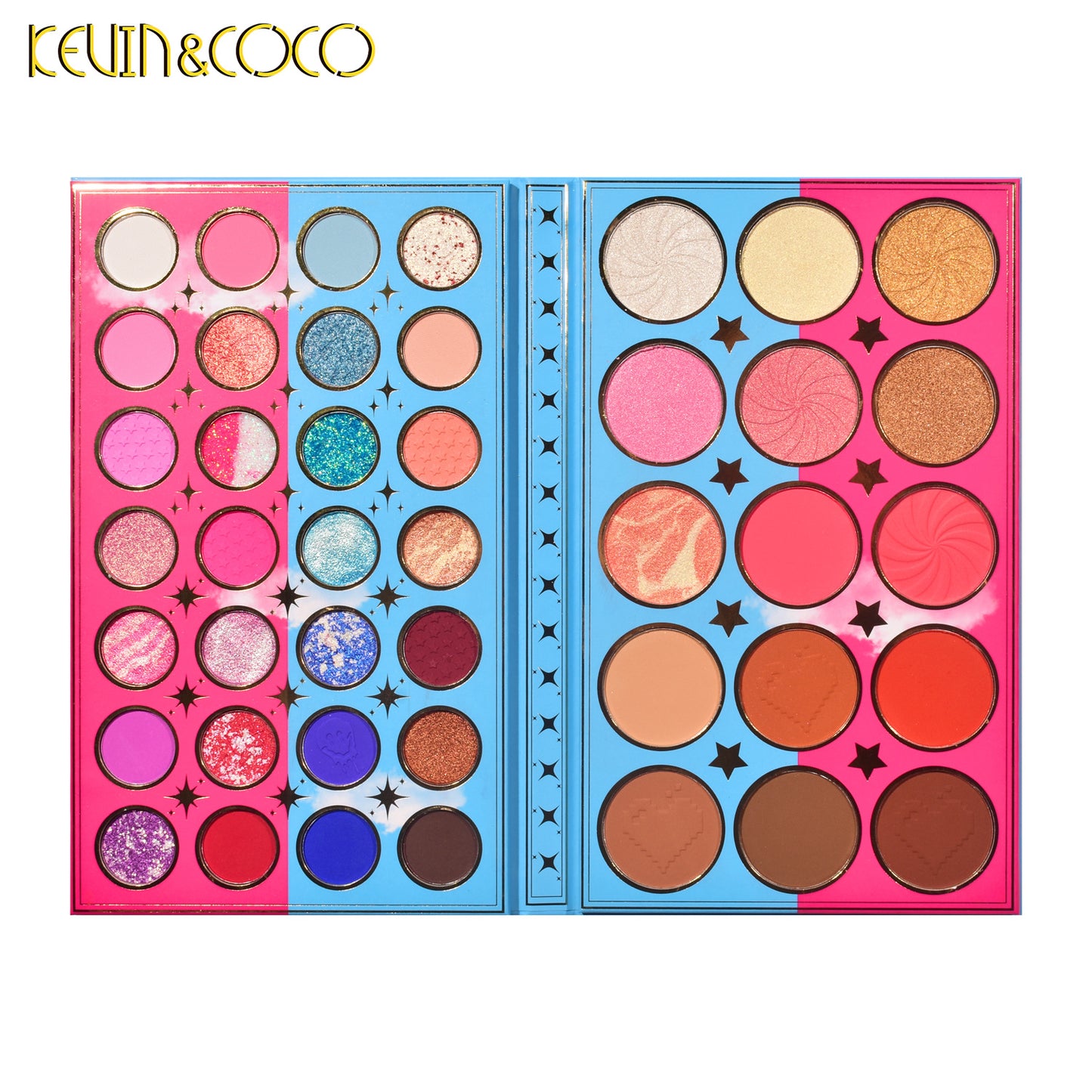 KEVIN & COCO 56-color eyeshadow disc super cute girl heart bright makeup artist special niche portable