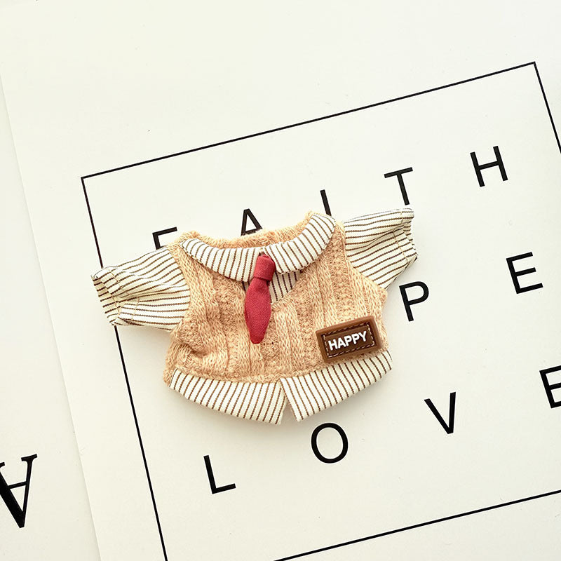 [Clothes only] First and second generation keychain Labubu clothes pendant Labubu baby clothes chocolate college style clothes