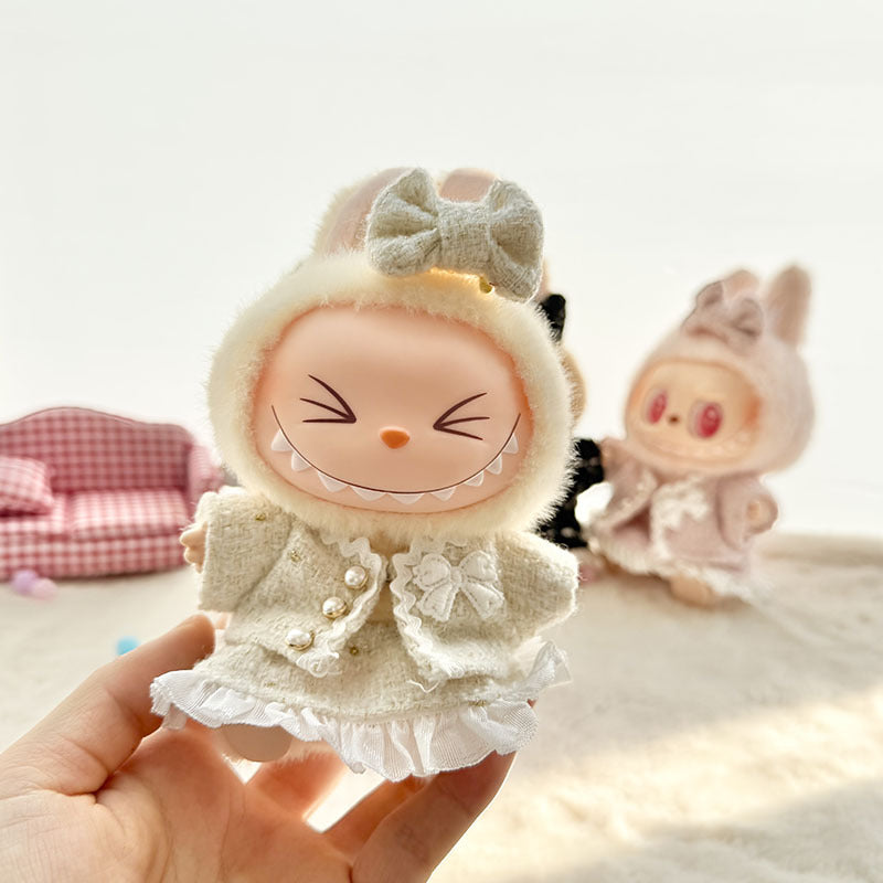 [Clothes only] First and second generation keychain Labubu clothes pendant Labubu baby clothes classic small fragrant skirt set