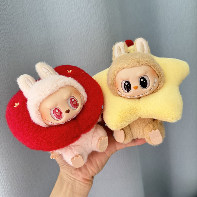 Clothes only] One, two and three generations Labubu clothes pendant Labubu sitting party baby clothes Christmas tree apple hood