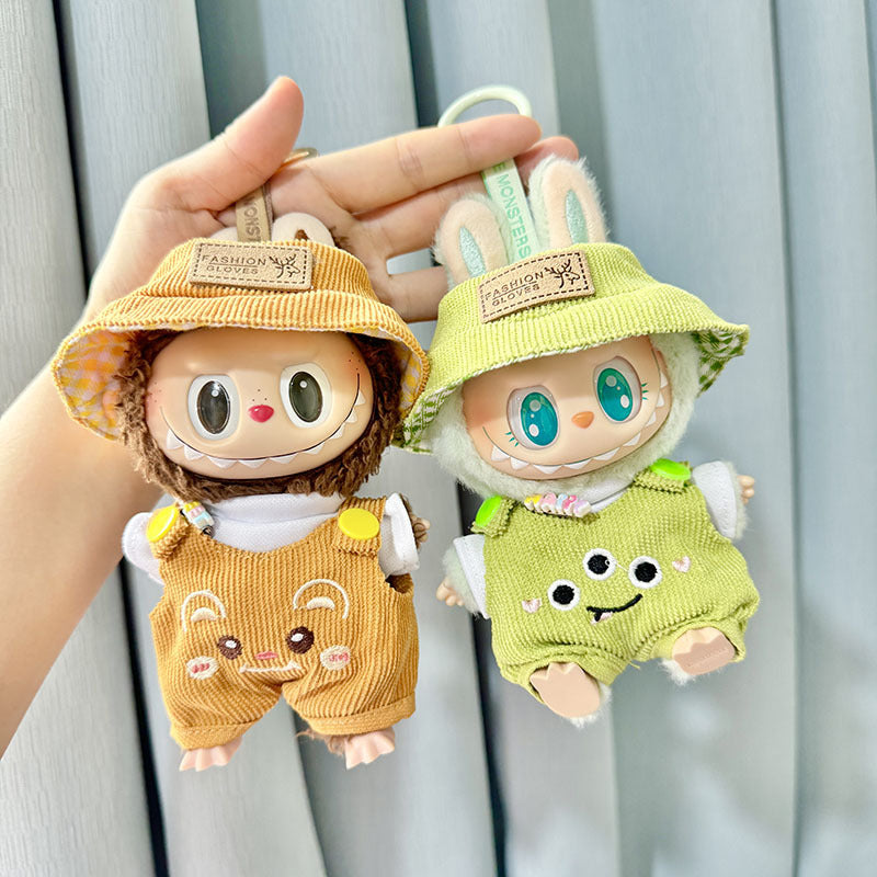 [Clothes only] First and second generation keychain Labubu clothes pendant Labubu cloth for matcha green jumpsuit set