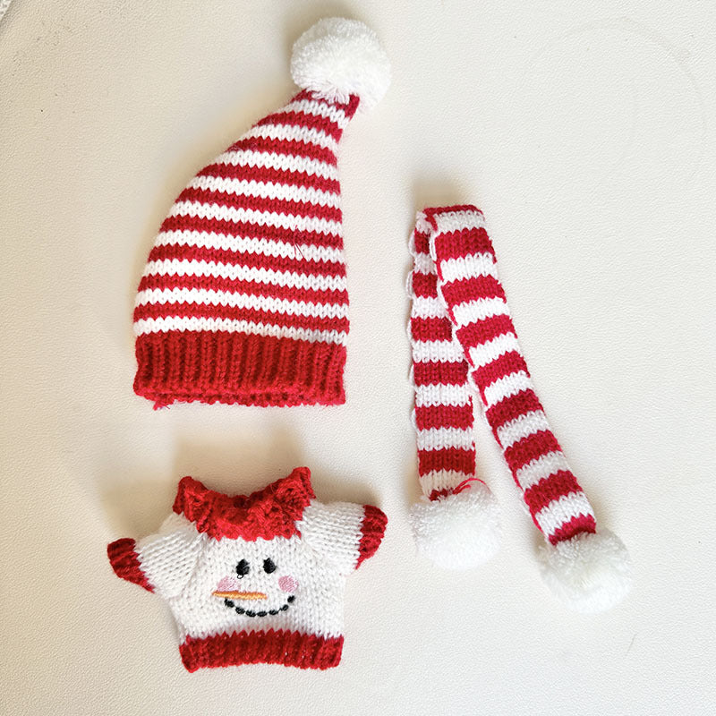 [Clothes only] First and second generation keychain Labubu clothes pendant Labubu baby clothes Christmas snowman pointed hat set