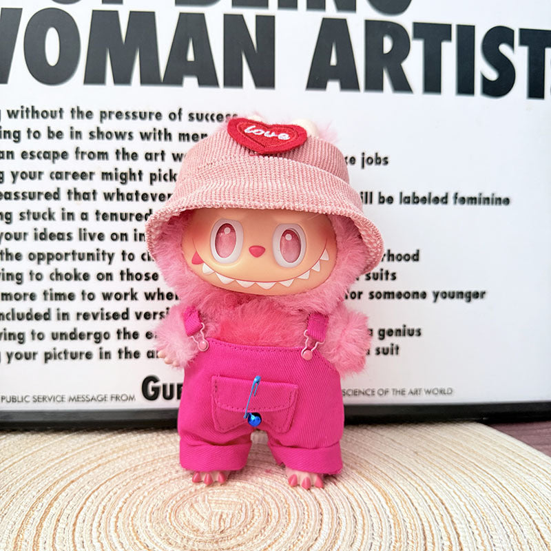 [Clothes only] First and second generation Labubu clothes pendant Labubu sitting baby clothes little craftsman overalls set