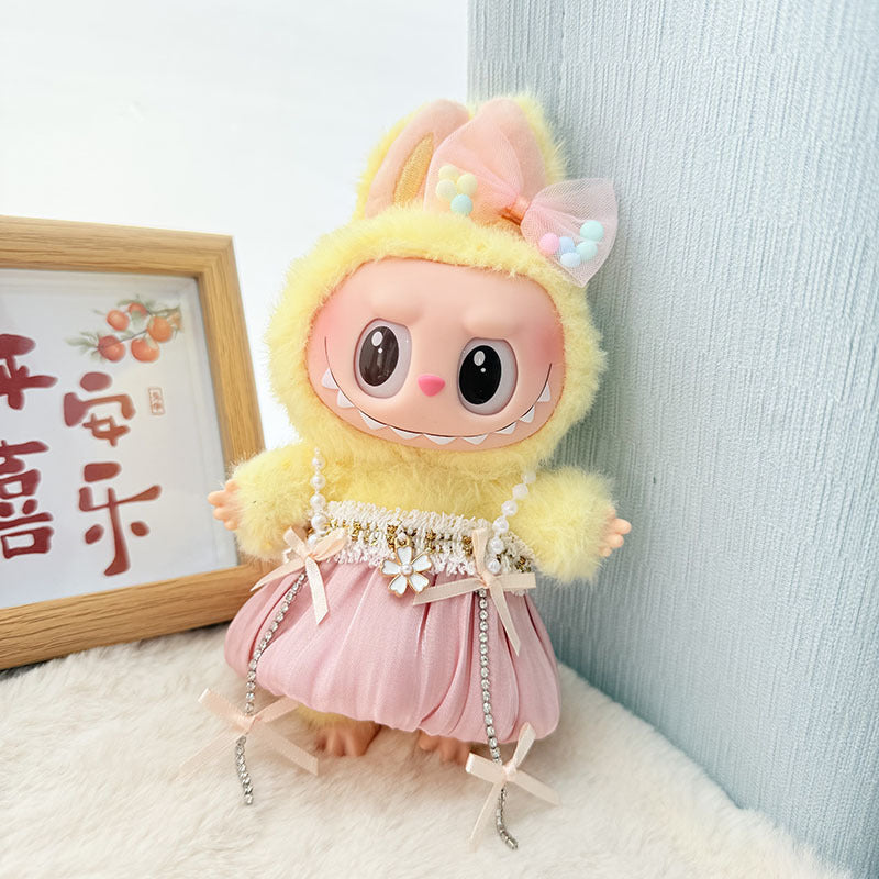 Clothes only] blind box Labubu clothes pendant Labubu baby clothes chess adventure queen baby clothes skirt cute