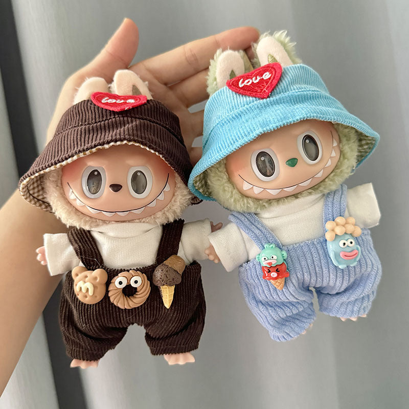 [Clothes only] First and second generation Labubu clothes pendant Labubu sitting party baby clothes cone overalls set