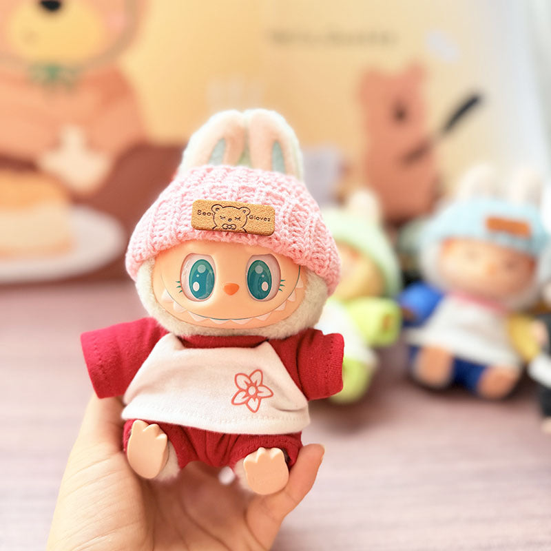 [Clothes only] First and second generation keychain Labubu clothes pendant Labubu pendant summer short-sleeved pants set