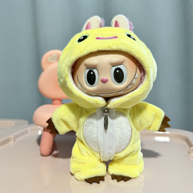 [Clothes only] The first/second generation Labubu clothes pendant Labubu sitting party baby clothes golden thread belly pocket set