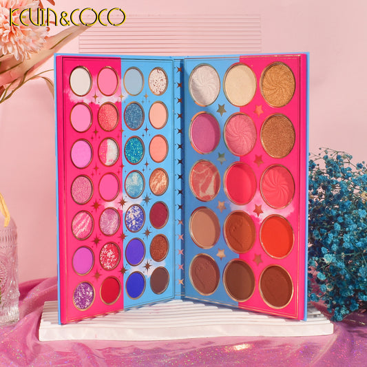KEVIN & COCO 56-color eyeshadow disc super cute girl heart bright makeup artist special niche portable
