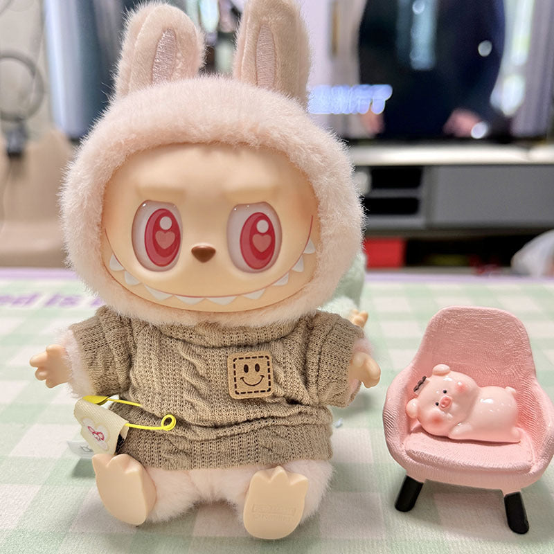 [Clothes only] First/second generation pendant Labubu clothes Labubu clothes sitting party baby clothes simple pin shirt cute