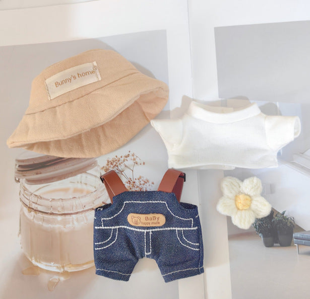 [Clothes only] 17cm blind box Macaron Labubu baby pajamas feeding bottle Labubu pendant for cute
