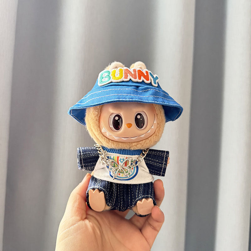[Clothes only] First and second generation keychain Labubu clothes pendant Labubu sitting party blue balloon set