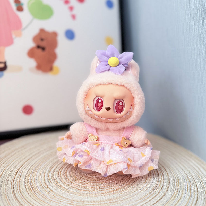 [Clothes only] First and second generation Labubu clothes pendant Labubu sitting baby clothes wrinkled love skirt cute woman