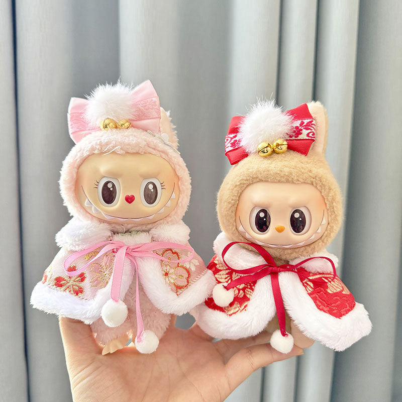 [Clothes only] First and second generation keychain Labubu clothes pendant Labubu sit party New Year's shawl set