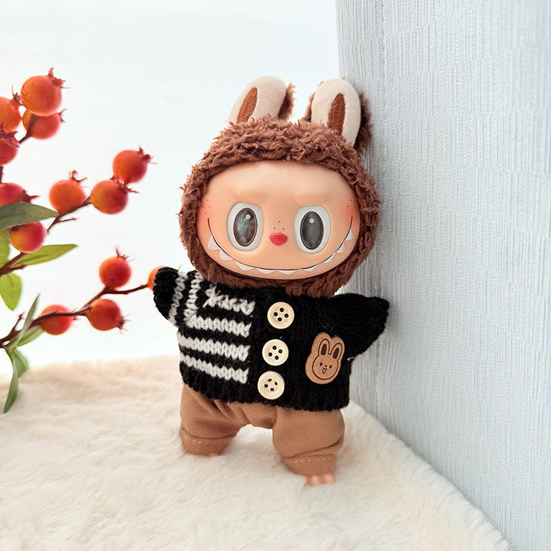 [Clothes only] First and second generation keychain Labubu clothes pendant Rab cloth button sweater jeans set cute