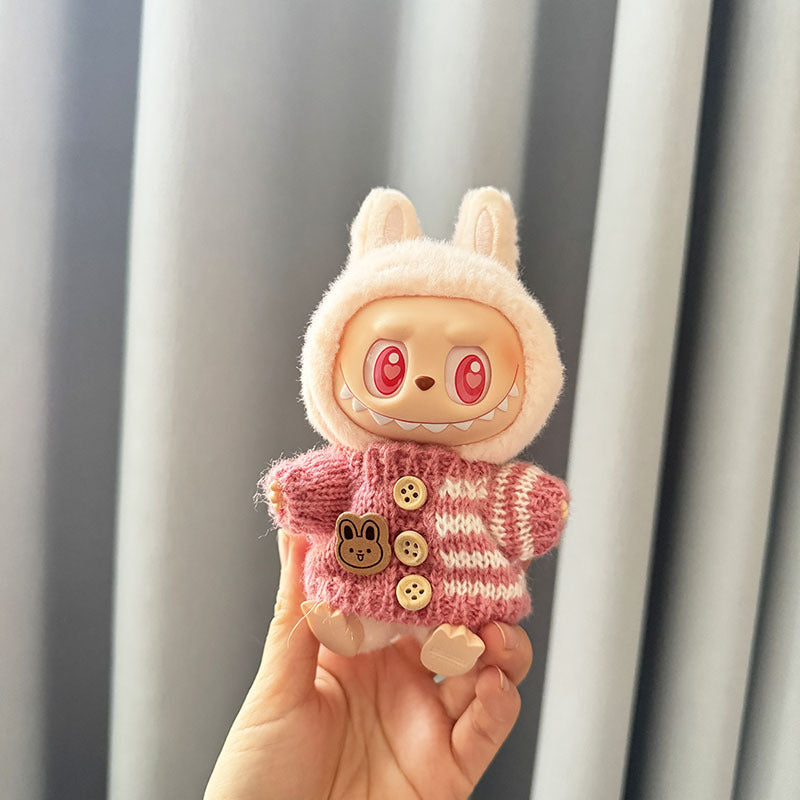 [Clothes only] First and second generation keychain Labubu clothes pendant Rab cloth button sweater jeans set cute